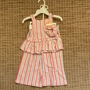 Btween Girls 2 Piece Striped Set Size 18 Months NWT
